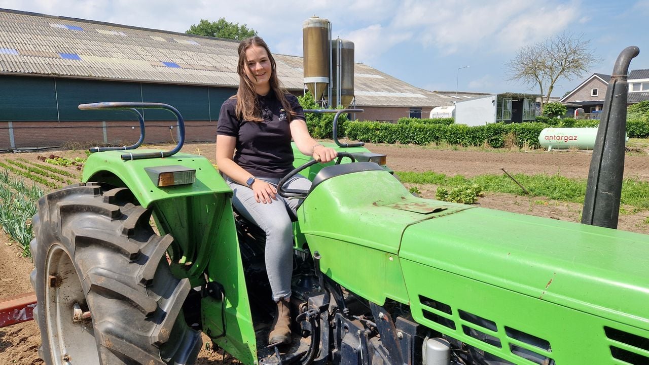 Julia plows the land on her tractor (photo: Tom Berkers).