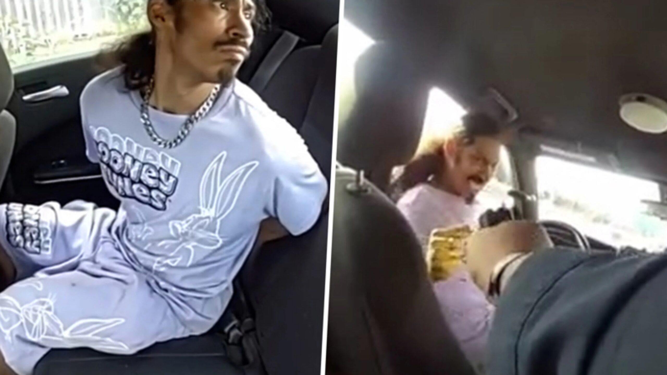 Absurd escape attempt filmed: suspect gets behind the wheel of a police car