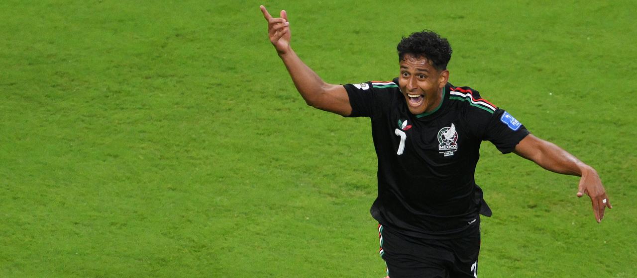 Romo celebrates his winning goal against South Korea