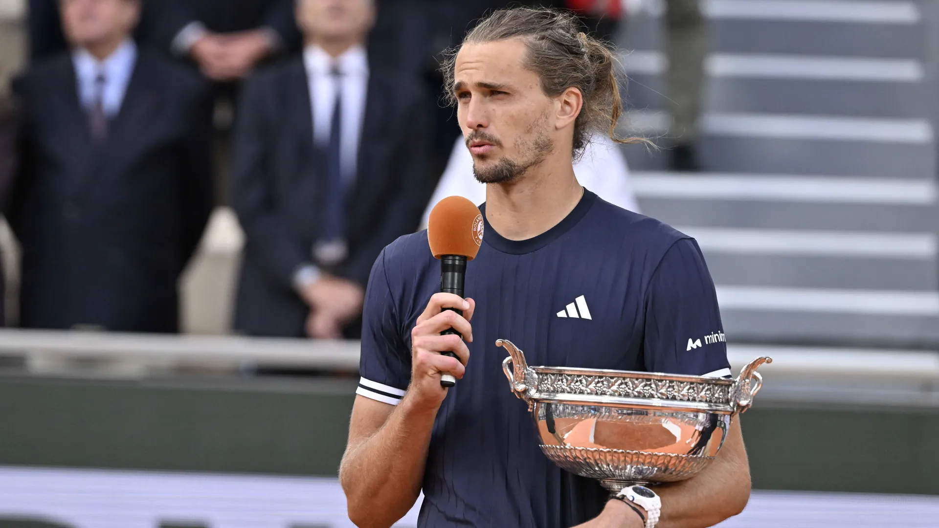 Moving words: Alexander Zverev with the French Open trophy after the final against Flavio Cobolli. Moving words: Alexander Zverev with the French Open trophy after the final against Flavio Cobolli.
