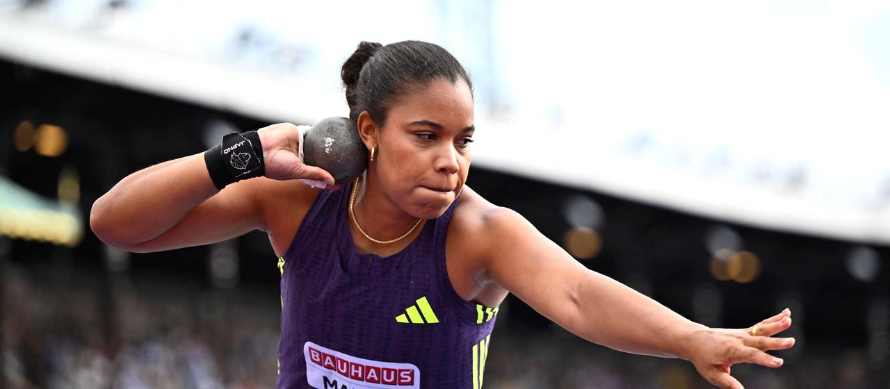 Germany's Yemisi Mabry in action at the Diamond League