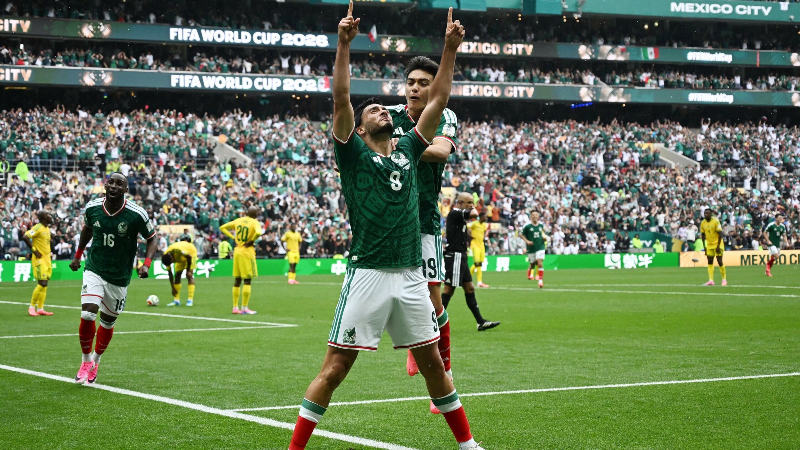 Beautiful image: youngest debutant ever comforts emotional veteran Raul Jimenez at the opening match of the 2026 World Cup