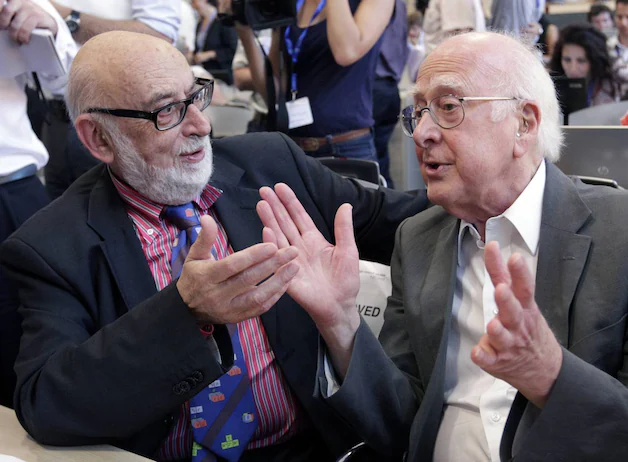 François Englert with Peter Higgs.