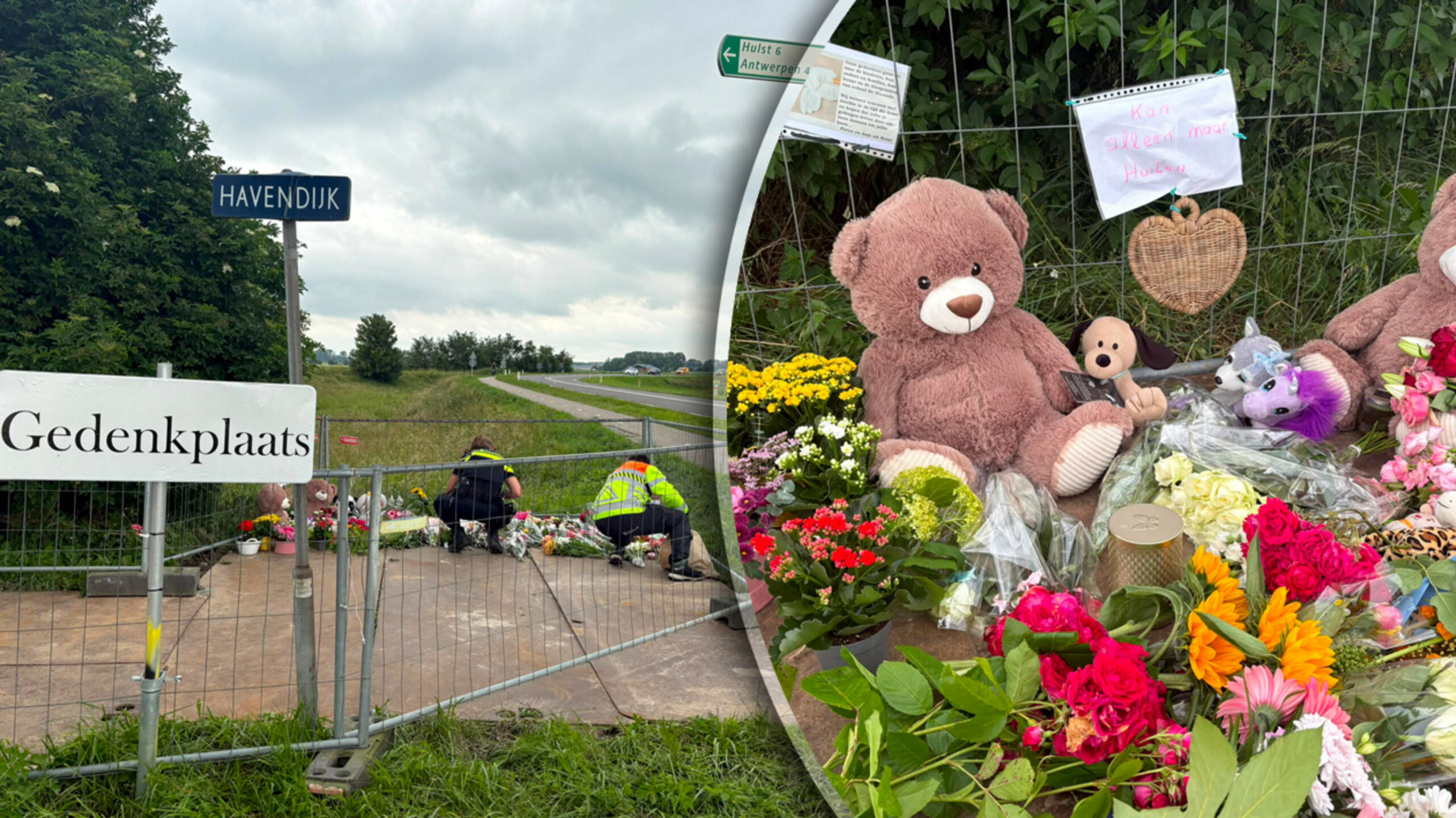 Bizarre moment at the disaster site in Zeeuws-Vlaanderen: car flies out of the bend again and races straight towards mourners