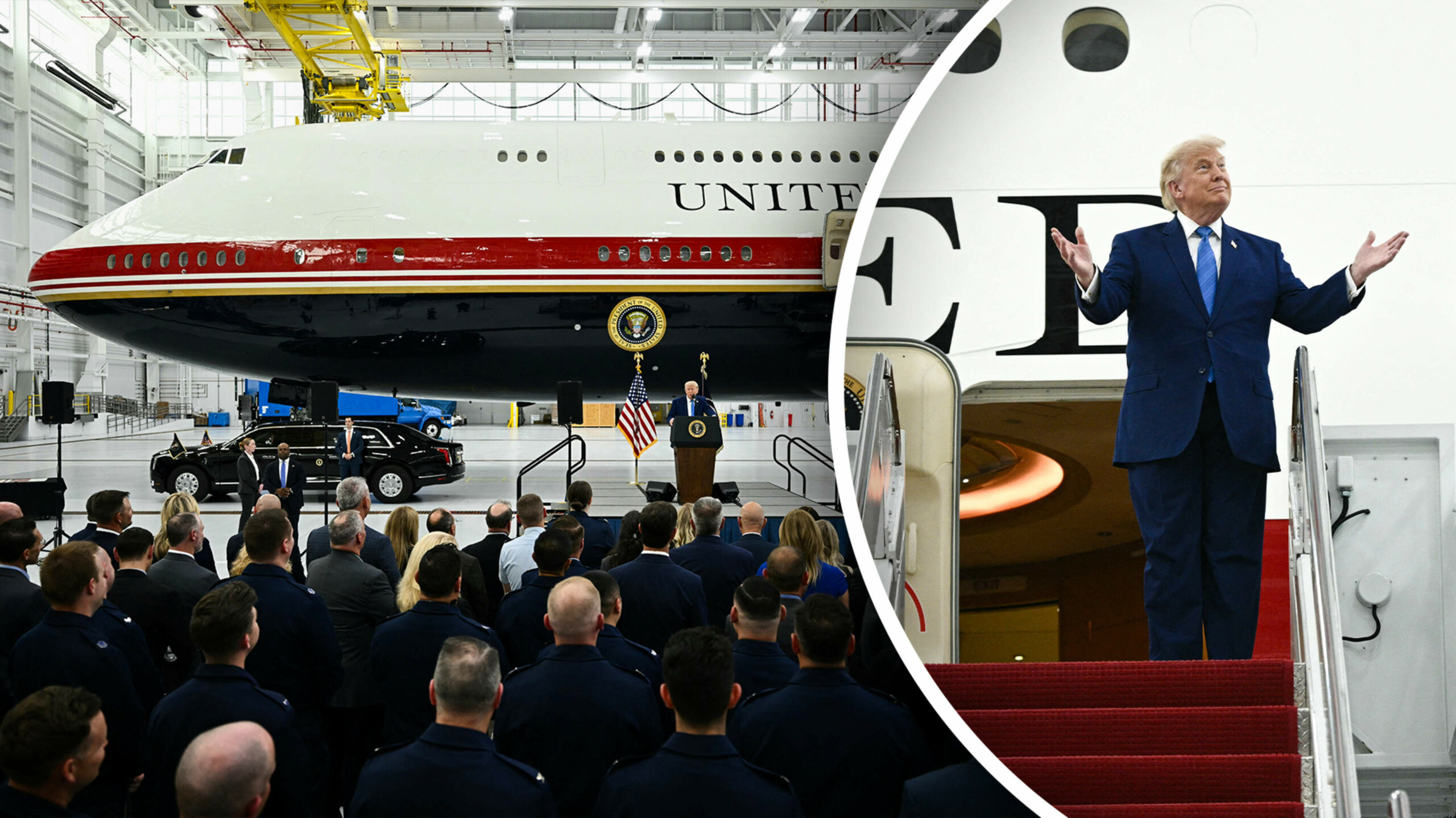 Donald Trump presents new Air Force One: gift from Qatar