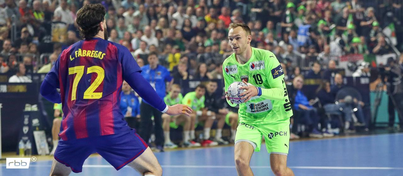Füchse player Mathias Gidsel in the final against Barcelona (imago images/Jan Huebner)