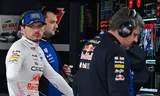 Max Verstappen in the Red Bull pit box at the Japanese Grand Prix at the end of March.