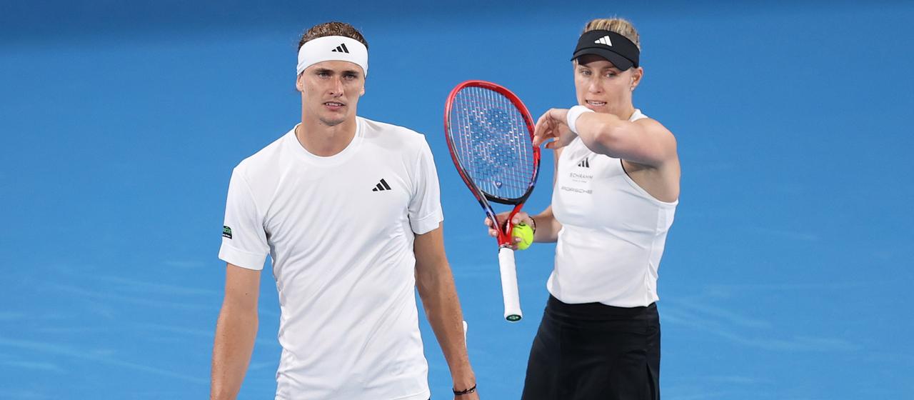 Alexander Zverev (l.) with Angelique Kerber