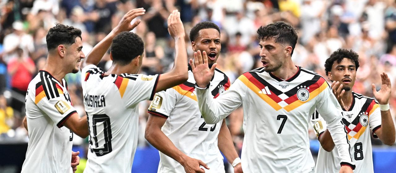 The DFB team is happy about a goal against Curacao
