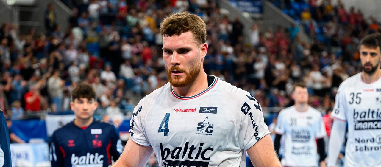 Flensburg's Johannes Golla looks perplexed