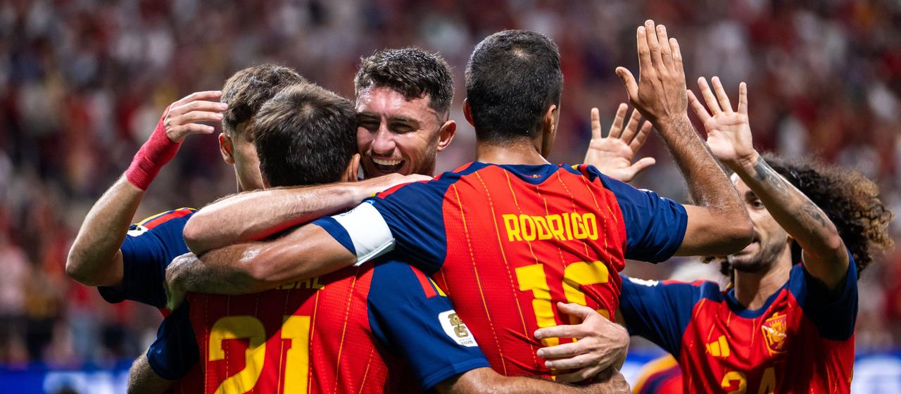 Celebrations from the Spanish team