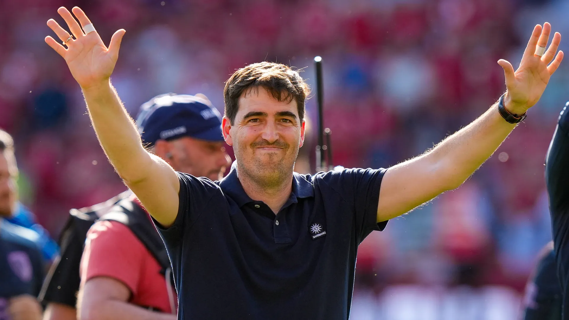 Celebrated: Andoni Iraola had successful years at AFC Bournemouth.