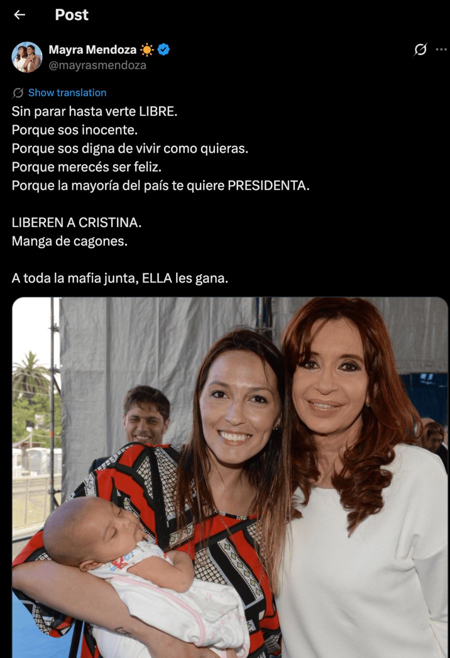 Mayra Mendoza: “She beats the entire mafia together”