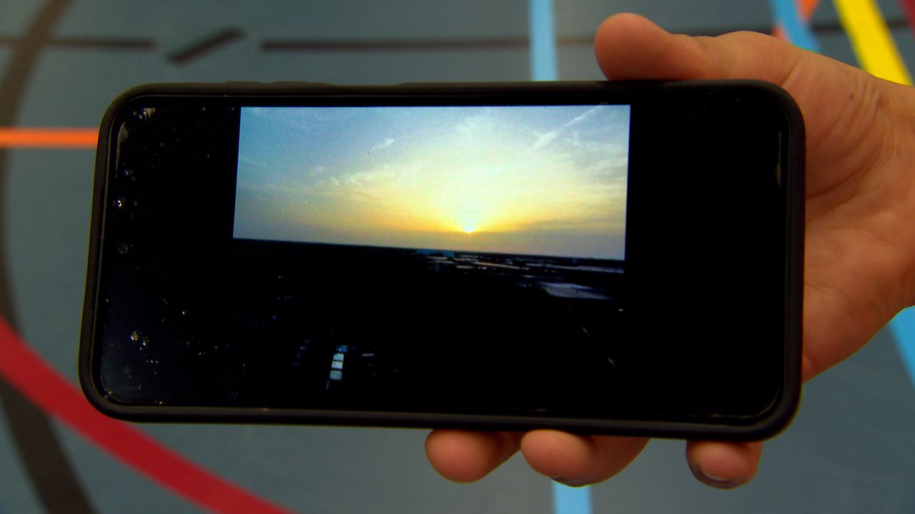 Milan regularly flies his own drone and takes photos and videos like this one during the sunset (photo: Omroep Brabant).