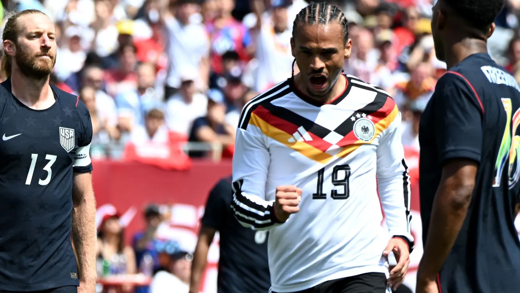 Winning goal scorer: Leroy Sané scored against the USA to make it 2-1.