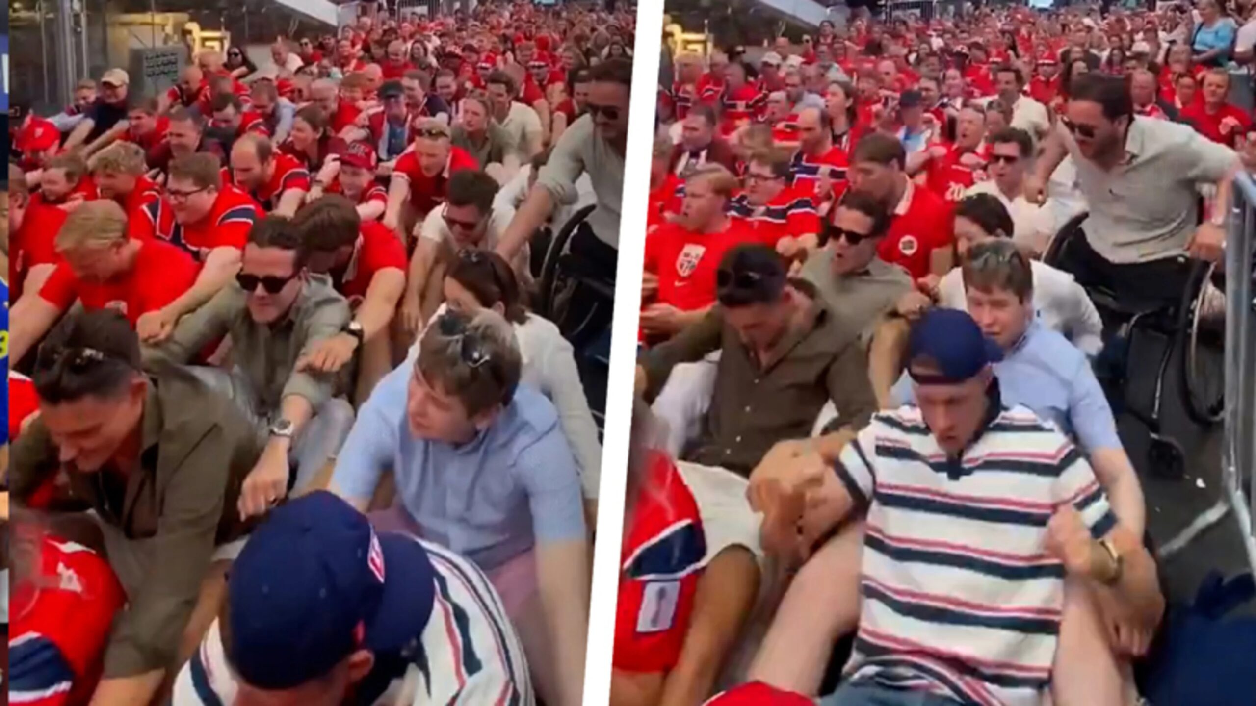 Norwegian fans conquer Times Square with ‘Viking Row’