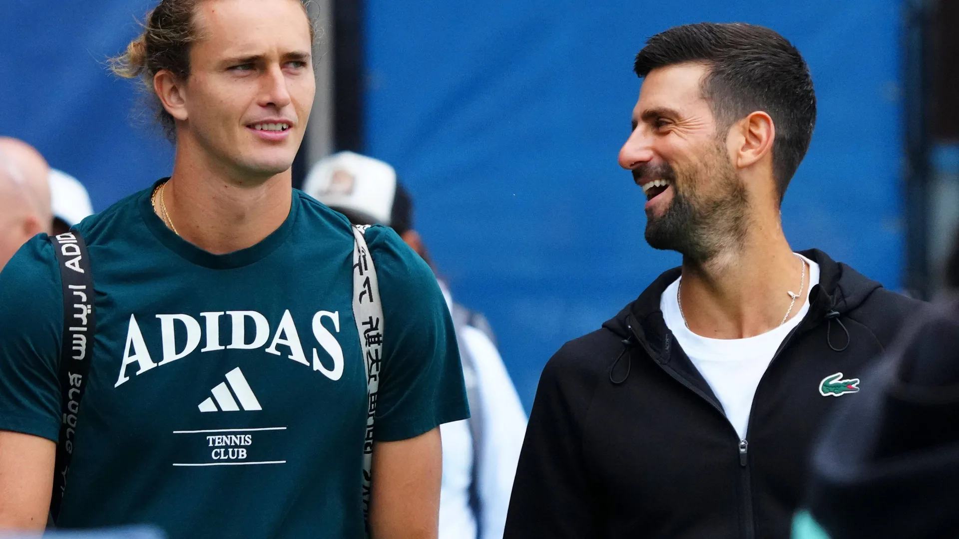 Two who get along: Alexander Zverev and Novak Djokovic at the Billy Jean King Cup 2025 in New York.