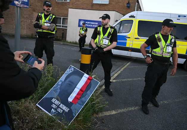 A protest against police action in Southampton.