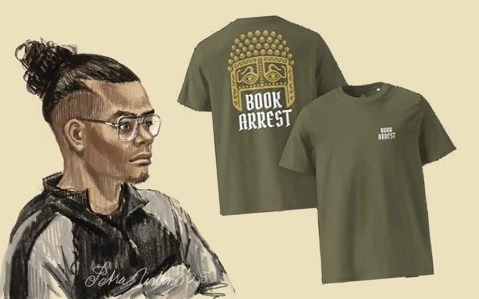 Perpetrator (37) of art theft in Assen starts clothing brand with image of golden helmet and sells T-shirts about theft from prison