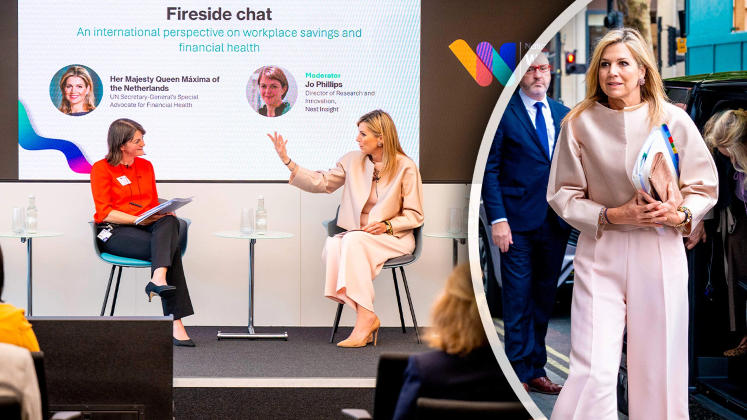 Queen Maxima points out the benefits of saving to Britons and hopes for the goodwill of banks: ‘They now only focus on the happy few’