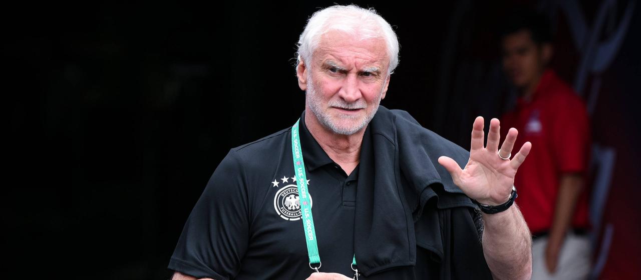 DFB sports director Rudi Völler at the press conference