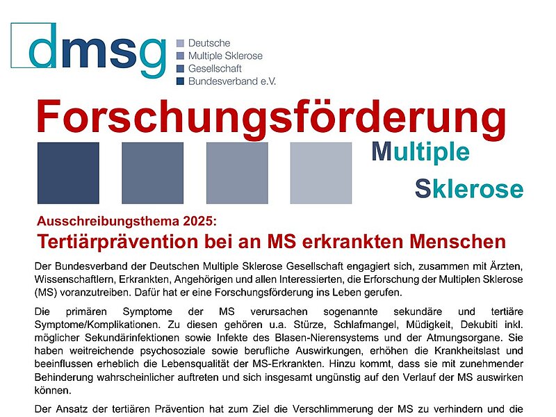 Tertiary Prevention in MS: Innovative Research for Better Quality of Life