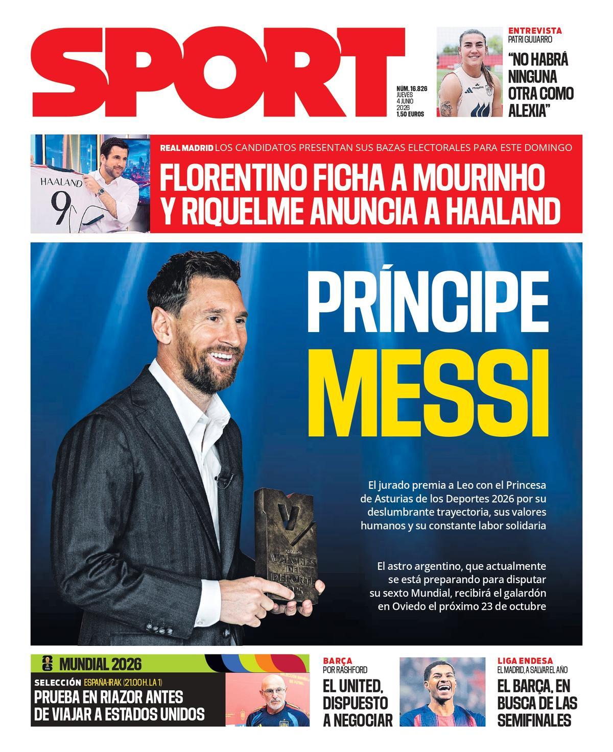 Today’s SPORT cover Thursday, June 4, 2026