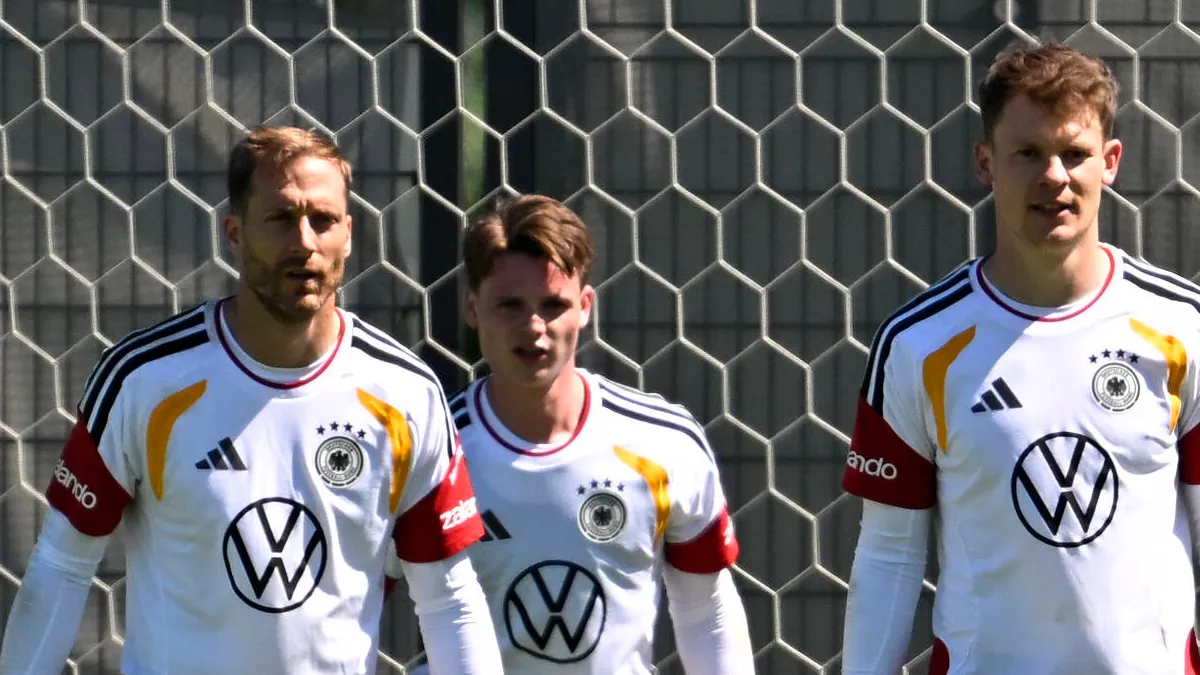 Oliver Baumann, Jonas Urbig and Alexander Nübel (from left to right): Manuel Neuer completes the goalkeeper quartet. Oliver Baumann, Jonas Urbig and Alexander Nübel (from left to right): Manuel Neuer completes the goalkeeper quartet.