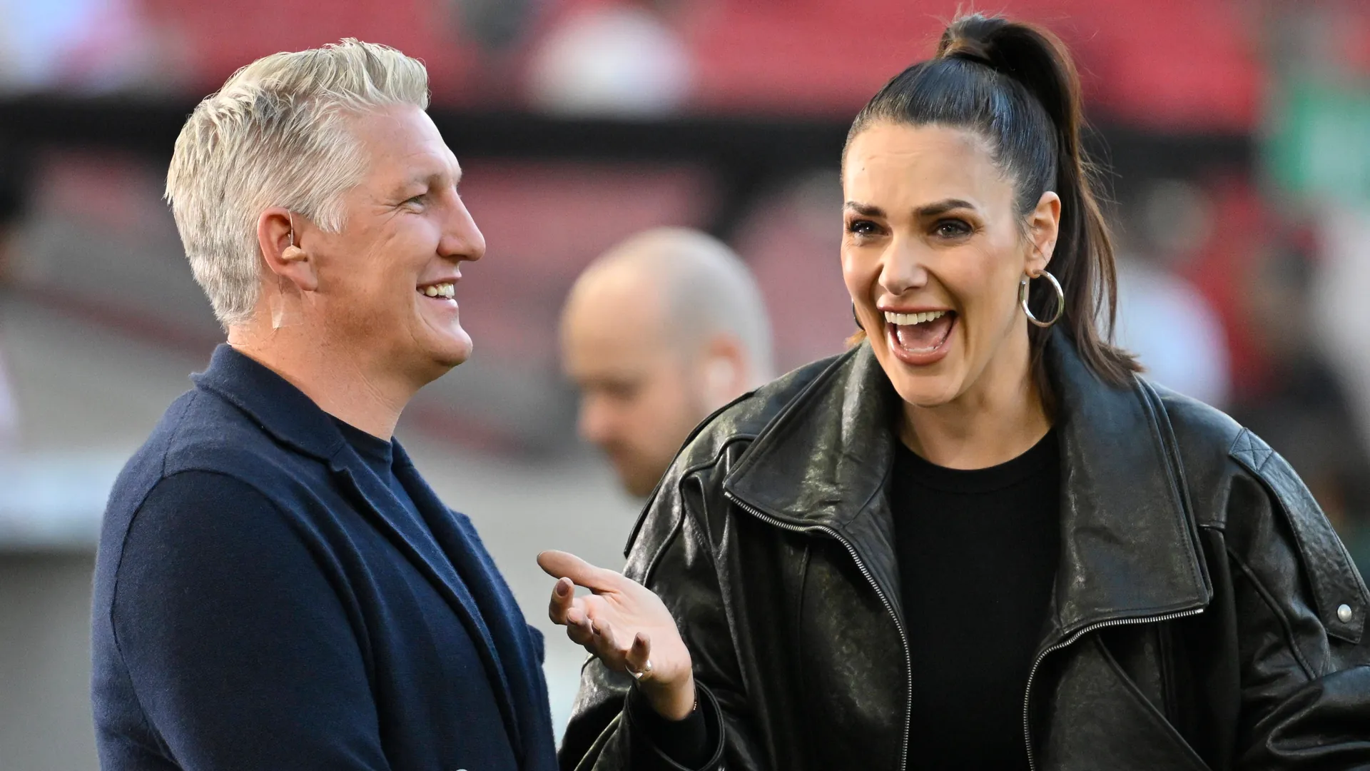 Bastian Schweinsteiger (l.) and Esther Sedlaczek at the World Cup: The duo reported on the tournament for ARD. Bastian Schweinsteiger (l.) and Esther Sedlaczek at the World Cup: The duo reported on the tournament for ARD.