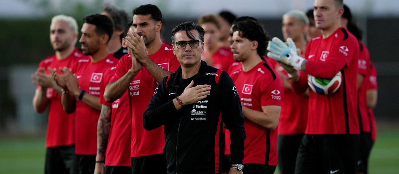 Turkish national coach Vincenzo Montella training with his team 