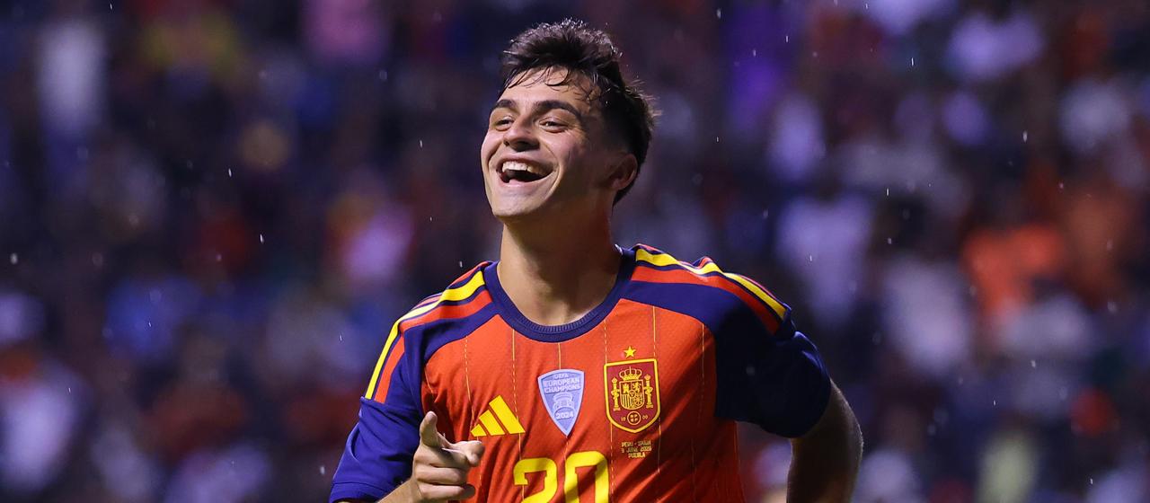 Pedri is happy about his goal for the Spanish national team