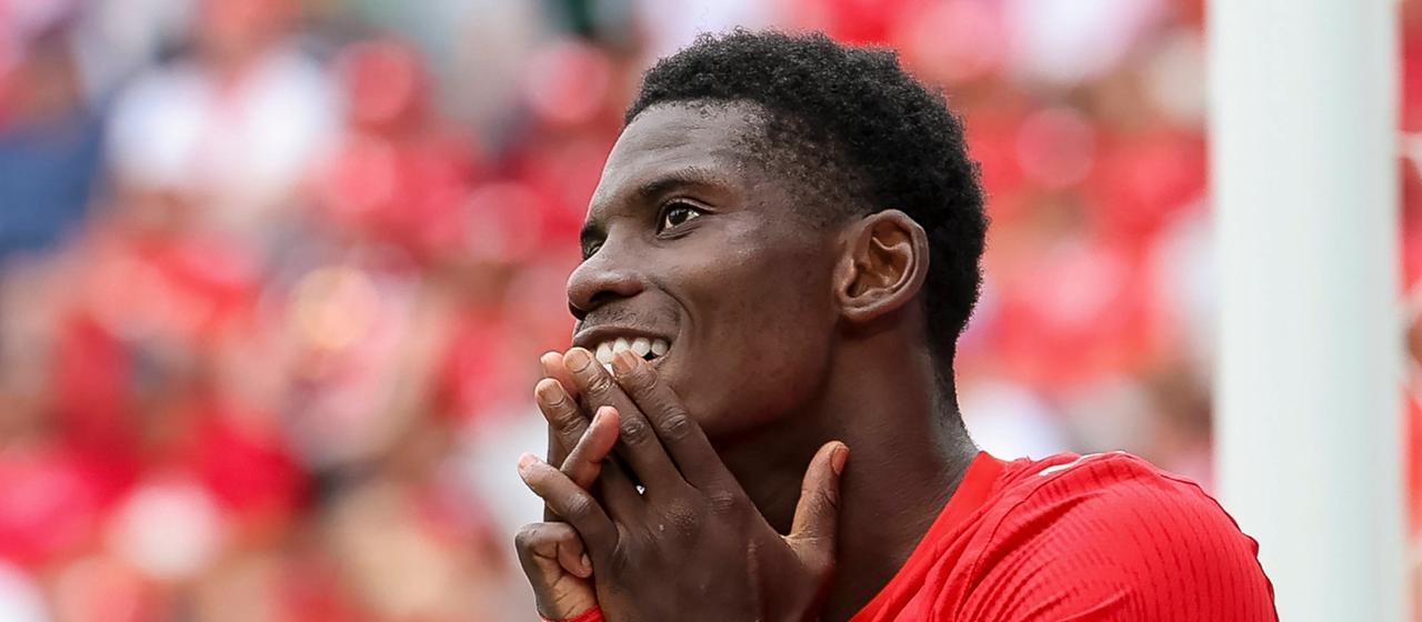 Breel Embolo with a doubtful expression