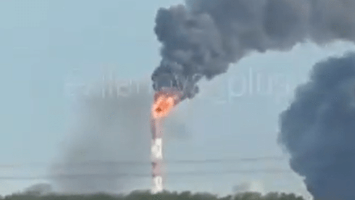 Ukraine Conflict: Russian Oil Refinery Engulfed in Flames, 1400km Away